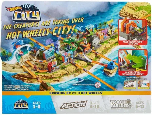 Vista 6 de Hot Wheels - Juego de pista para autos modelo Gator Garage Attack
