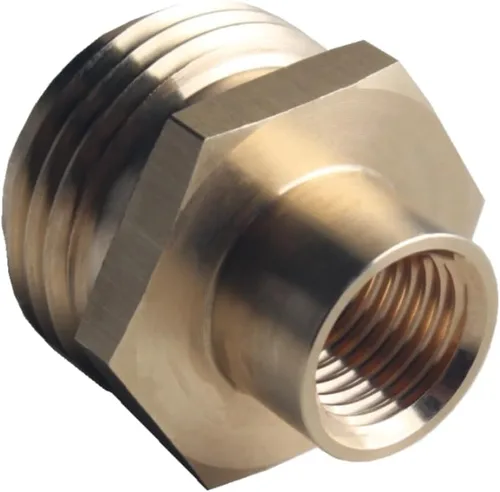 Vista 5 de DEWHEL Adaptador hexagonal reductor sin plomo de latón rosca de manguera de jardín 3/4 "GHT x 1/4 "hembra NPT acoplador recto