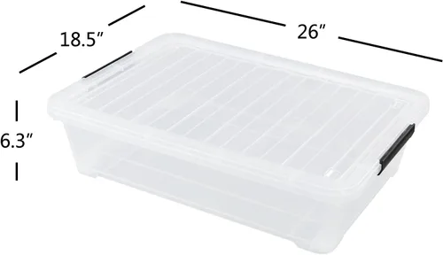 Vista 2 de Morcte Cajas de almacenamiento de plástico de 40 cuartos de galón, contenedor de almacenamiento de plástico transparente debajo de la cama