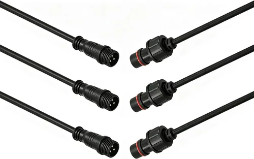 Vista 8 de Conector impermeable de 2 cables, conector LED macho hembra de 16 AWG de 2 pines con cable de extensión IP65, 7.9 in para automóvil, tira de luces