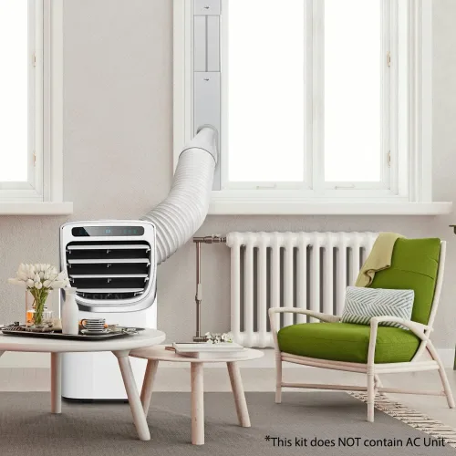 Vista 8 de Kit de puerta de ventana de aire acondicionado portátil con manguera de escape, sello de ventana ajustable para unidad de CA, kit de ventilación
