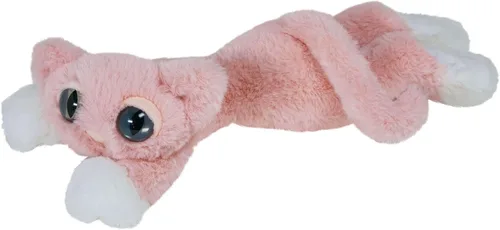 Vista 3 de Manhattan Toy Lanky Cats Mochi - Gato rosa de peluche, tamaño grande