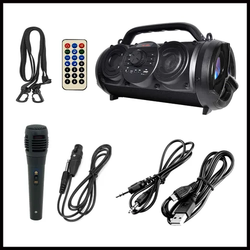 Vista 3 de Boytone BT-18BK Altavoz portátil Bluetooth Boombox, interior/exterior, sonido fuerte, graves más profundos, ecualizador, subwoofer de 5 pulgadas