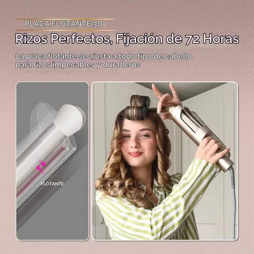 Vista 5 de Rizador Automático Rotativo Mejorado - TYMO CurlPro Plus Varita de Rizar de Barril Largo para Cabello Largo, Rizador de Pelo Cerámico para Mujeres