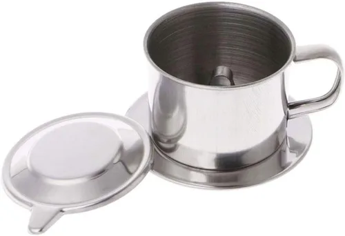 Vista 3 de Cafetera con filtro de goteo de café de estilo vietnamita de acero inoxidable (3.4 fl oz)