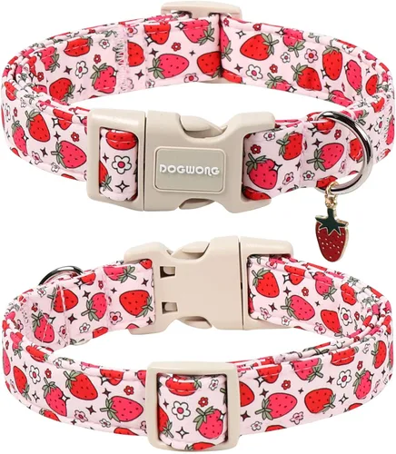 Vista 107 de DOGWONG Collar para perro de San Valentín, collar ajustable de algodón con corazón de caramelo azul, perfecto para perros pequeños a medianos