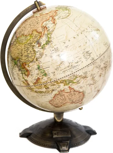 Vista 2 de Globo antiguo de National Geographic de 12 pulgadas, fabricado en los Estados Unidos