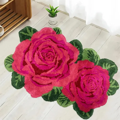 Vista 44 de USTIDE Tapete de baño de rosa esponjoso de 23.6 x 35.4 pulgadas, tapete de baño antideslizante para baño, cocina, sala de estar o dormitorio