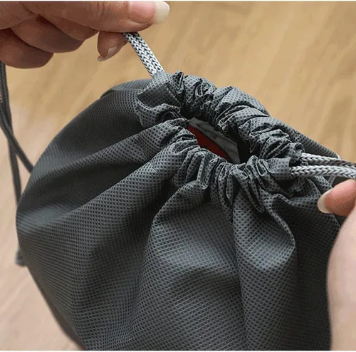 Vista 3 de Juego de 3 bolsas translúcidas para zapatos, grandes bolsas transparentes para zapatos, organizadores de almacenamiento con cuerda, bolsas
