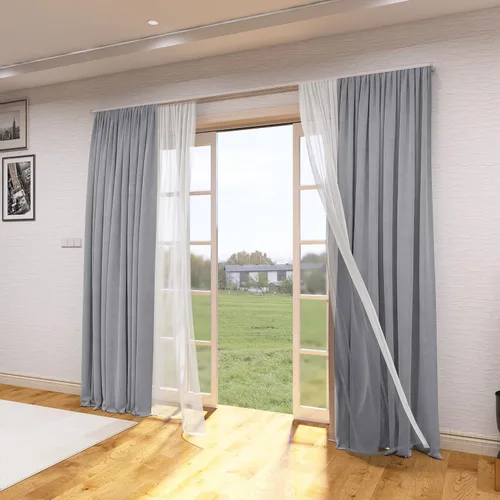 Vista 8 de Riel Doble Unido para Cortinas, Longitud Personalizable, Montaje en Techo o Pared, Rieles de Cortina Resistentes para Sala de Estar, Dormitorio