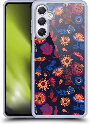 Vista 21 de Head Case Designs Officially Licensed Haroulita Blue Red Ethnic Pattern Gel Case [Military Grade Protection] Compatible with Samsung Galaxy M54 5G