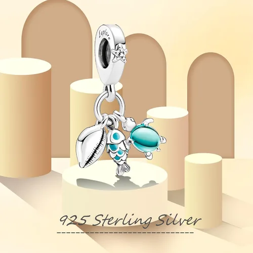 Vista 60 de Dijes de plata de ley 925 de dibujos animados de pato, ratón, oso, elefante, dragón chino, cuentas colgantes para pulseras y collares, joyería