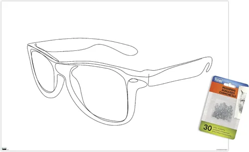 Vista 7 de Trends International LÍNEA Y CEPILLO - Póster de pared de gafas de sol de línea continua con chinchetas