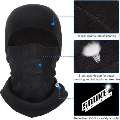 Vista 5 de Pasamontañas para hombres y mujeres, máscaras de esquí de invierno, resistentes al viento, térmicas para clima frío, motocicleta, calentador