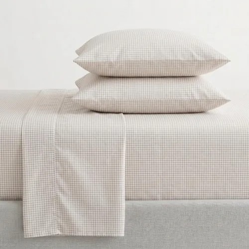 Vista 68 de Martha Stewart - Juego de sábanas tamaño individual con sábana bajera y funda de almohada, ropa de cama de percal de algodón con una sensación