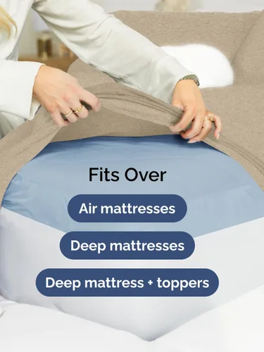 Vista 435 de Extra Deep Twin XL Sheet Set - 3 Piece College Dorm Room - White 01-Blanco