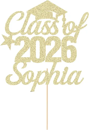 Vista 7 de Decoración personalizada para tartas de graduación de clase de 2026, regalos de graduación, felicitaciones, decoración para tartas, decoración