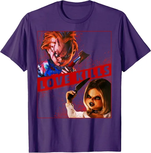 Vista 64 de Child's Play Chucky and Tiffany Love Kills T-Shirt Asphalt Grey