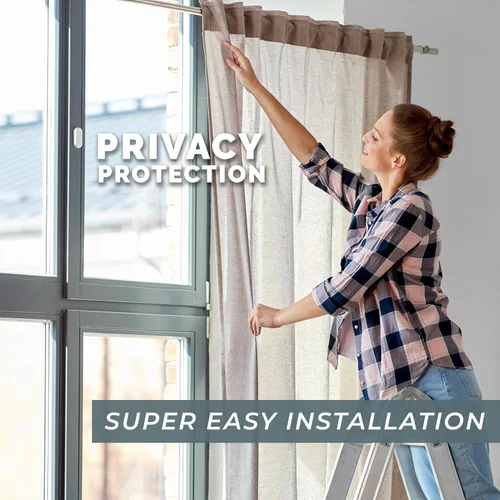Vista 7 de Juego de panel de cortinas Elegant Comfort Luxury para ventanas con cenefa adherida y fondo, de 54" x 84" (juego de 2)