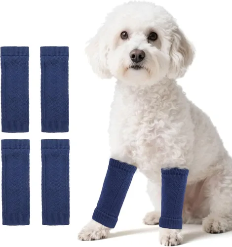 Vista 19 de ROZKITCH Protector de codo para perro, 2 patas delanteras y 2 patas traseras para rodilla, envoltura para codo de mascota, protector para calentar