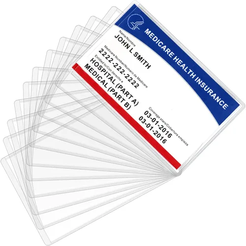 Vista 8 de MaxGear Fundas protectoras para tarjetas de Medicare, fundas de PVC transparente, paquete de 6 12 mil de grosor, resistente al agua, se adapta a