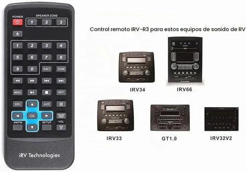Vista 9 de iRV Technology iRV34 AM/FM/CD/DVD/MP3/MP4 /USB/SD/HDMI/Digital2.1/Sonido Surround/Bluetooth 3 zonas de montaje en pared RV Radio estéreo