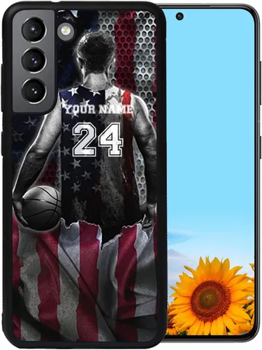 Vista 4 de Funda de goma personalizada con nombre del jugador de baloncesto con nombre de la bandera de Estados Unidos para iPhone 16, 15, 14, 11, 12, 13, XR