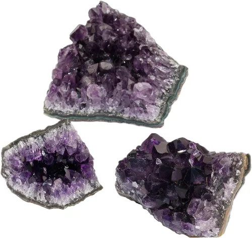 Vista 5 de SUNYIK - Racimo de amatista natural, piedra preciosa en bruto curativa con puntas de cristales, drusa de cuarzo, geoda de mineral, esfera