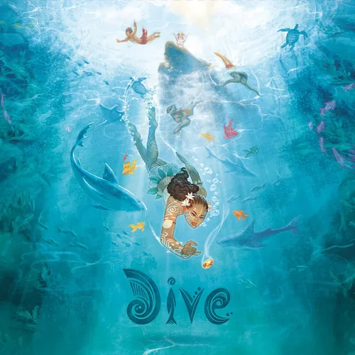 Vista 4 de Sit Down! Juego de mesa de buceo – Tarjetas únicas de océano transparente, empuja tu suerte, atrapa un paseo en una tortuga marina o delfín