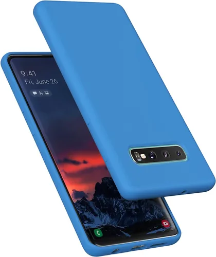 Vista 9 de Funda diseñada para Galaxy S10 Plus de 6.4 pulgadas, S10+ de gel de silicona líquida a prueba de golpes, funda de forro de tela de microfibra suave