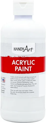 Vista 25 de Handy Art Pintura acrílica, juego de 12 colores, botellas de 16 onzas, acrílico líquido para estudiantes semibrillante, consistencia de flujo