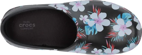 Vista 2 de Crocs Zuecos Neria Pro II para mujer, zapatos de trabajo antideslizantes, Negro