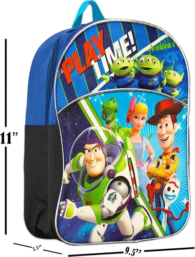Vista 2 de Disney Toy Story 4 Mini mochila preescolar para niños pequeños (11 pulgadas) Paquete de 2 piezas con bolsa escolar de Toy Story con zumbido, madera