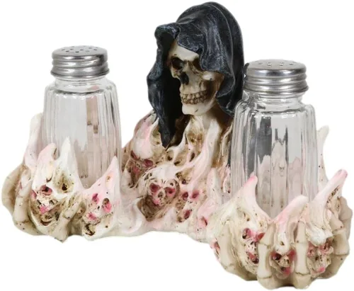 Vista 3 de Ebros Gift Juego de figuras góticas del Día de los Muertos con almas condenadas en el lago de fuego del infierno, juego de figuras de 5.5 pulgadas