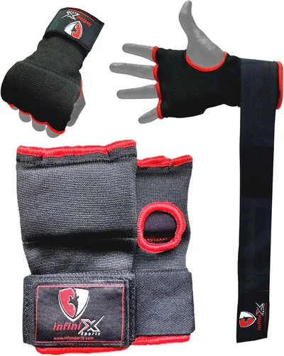 Vista 9 de Guantes interiores de gel para boxeo, vendajes acolchados elásticos debajo de los mitones, envolturas rápidas para niños, hombres y mujeres
