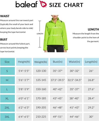Vista 6 de BALEAF Chaquetas impermeables para mujer, cortavientos resistentes al viento, para correr, ligeras, reflectantes, plegables, con capucha