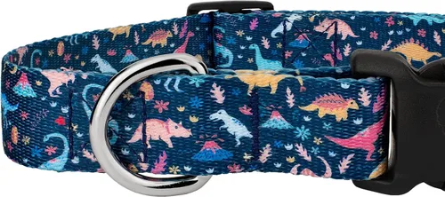 Vista 6 de Country Brook Petz - Collar y correa de perro de dinosaurios de lujo - Colección Critter Corner con diseños temáticos de criaturas (1/2 pulgada, 2XS)