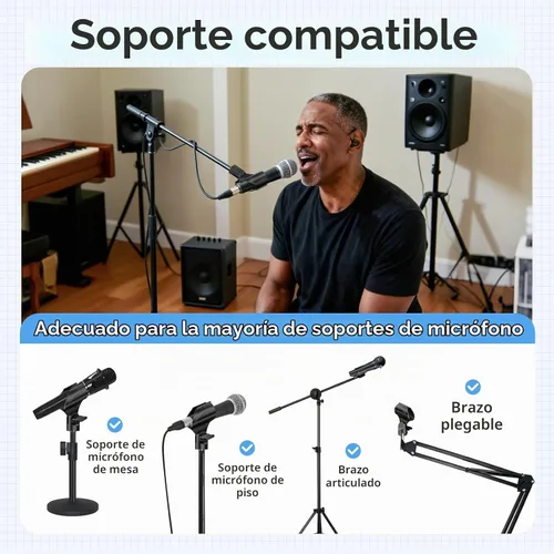 Vista 5 de Paquete de 2 clips universales para micrófono, adaptador de 5/8" a