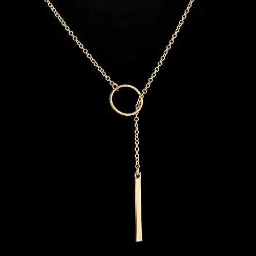 Vista 2 de choice of all Collar largo con colgante en Y de Lariat para mujer, collar con colgante de barra, joyería, regalos de Navidad para mujeres