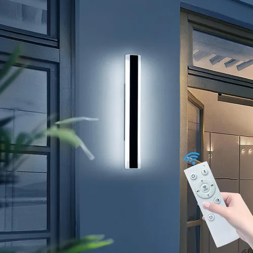 Vista 34 de Luces de Pared Modernas para Exterior de Casa, Apliques de Pared al Aire Libre de 23.6 Pulgadas, 3 Luces Color 3000K/4500K/6000K, Resistente al Agua