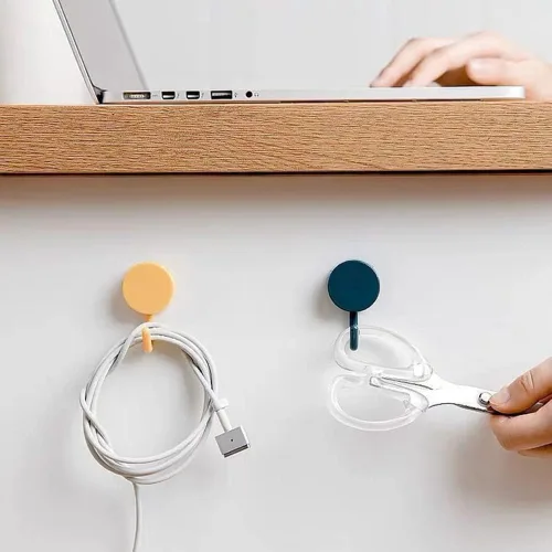 Vista 2 de Paquete de 6 ganchos adhesivos, bonitos ganchos para llaves para decoración de pared, para colgar sombrero, toalla, llave, gancho de toalla