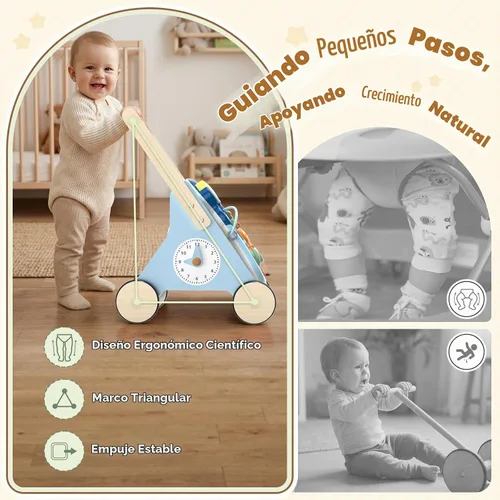 Vista 4 de wiqins - Juguetes de madera para niños de 18 meses, regalo Montessori Azul