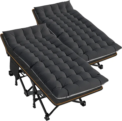 Vista 16 de LILYPELLE Catre de Camping Plegable, Catres de Dormir Extra Anchos de Servicio Pesado con Bolsa de Transporte, Catres de Campamento de Viaje Azul