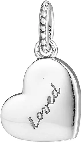 Vista 2 de Pandora 925 Sterling Silver Pendant Diy Fits for Pandora Bracelets Original Charms Sterling Silver Asymmetric Heart of Love Charm Beads Fine Jewelry
