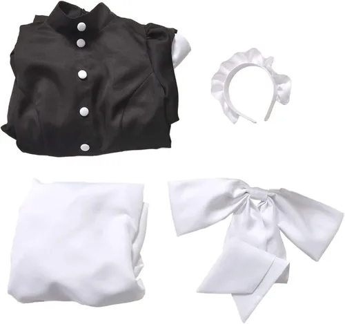 Vista 6 de miccostumes - Disfraz de uniforme de criada para mujer con delantal