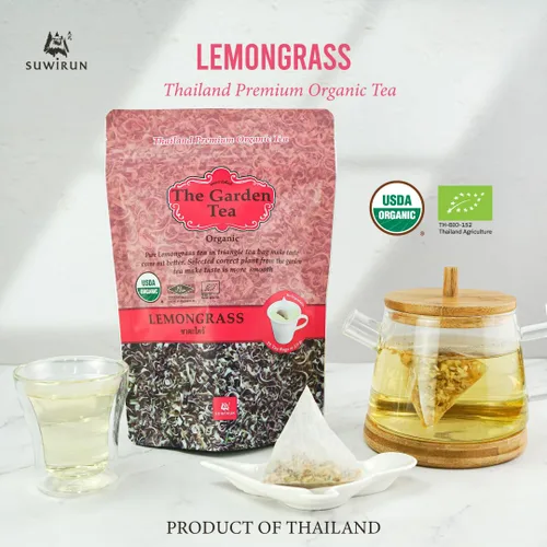 Vista 3 de Suwirun Té orgánico de citronela, 25 bolsas, producto de Tailandia, té de hierbas cítrico y refrescante, sin cafeína, sin calorías, alivia