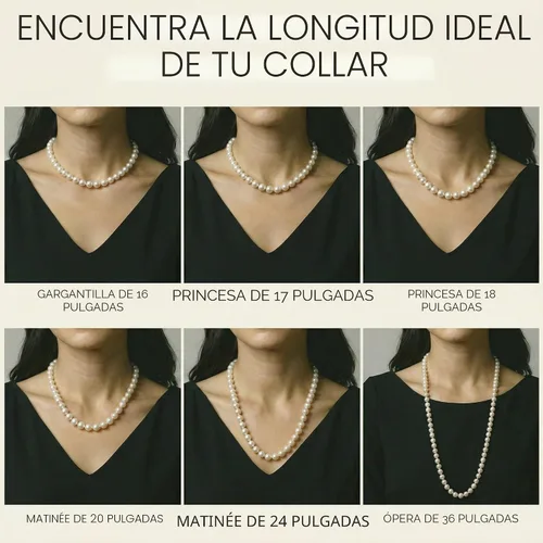 Vista 4 de Collar de perlas de agua dulce cultivadas y oro blanco de 14 K – Calidad AAAA, longitud princesa de 18 pulgadas