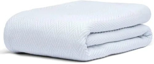 Vista 9 de Manta multiusos 100% de algodón de fibra extralarga, suave y transpirable, ligera para todas las estaciones, para sofá, sofá, cama, lavable a Espiga