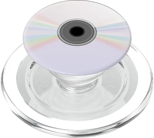 Vista 9 de Diseño compacto de CD divertido – PopSockets agarre y soporte para teléfonos y tabletas, Negro