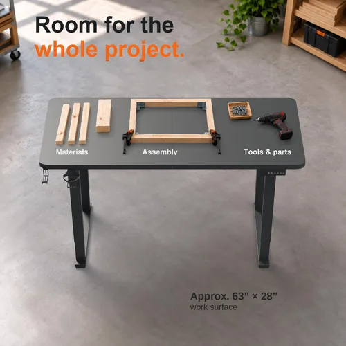 Vista 5 de 63" Dual-Motor Electric Height Adjustable Workbench Negro